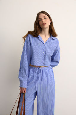 Рубашка укороченная в полоску