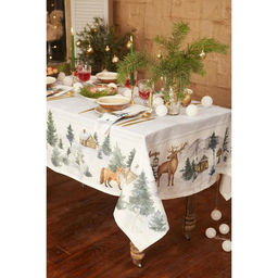 Скатерть новогодняя «Этель» Forest animals, 150×180 ±2 см с ГМВО, 100% хлопок, саржа 190 г/м²