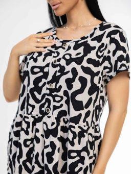 Платье женское, цвет бежевый черный