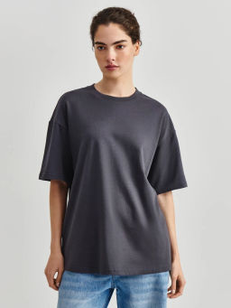 Футболка свободного кроя из хлопка OVERSIZE0826-39 / Zarina  фото 3