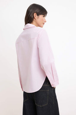 Pembe Cizgili Vatka Detayl? Gomlek TWOSS26GO00125
