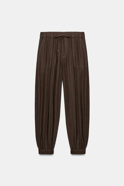 PANTAL?N JOGGER BAJO PU?O / Marr?n oscuro