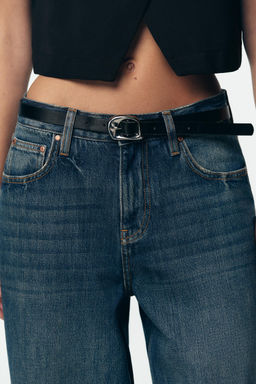 Z1975 HIGH-WAIST BELTED CULOTTES JEANS - Zara фото 13
