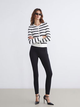 Beli Lastikli D?z Pamuklu Kad?n Tayt