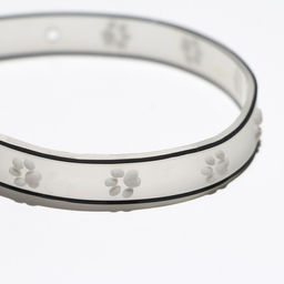 Ошейник Лапки, 28 х 1 см, ОШ 18-24 см, прозрачный/белый - Пижон фото 4