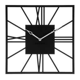 Часы настенные интерьерные «Рим», бесшумные, плавный ход, 35×35 см, квадрат, чёрные