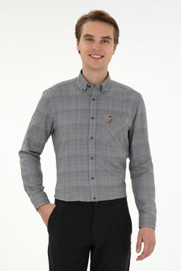 Мужская черная рубашка с длинным рукавом Неожиданная скидка в корзине