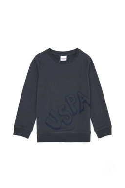 U. S. Polo Assn / Детская базовая толстовка с круглым вырезом антрацитового цвета - U.s. polo assn фото 4