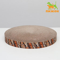 Гофрокогтеточка Пижон высокая круглая Спил сосны, с пропиткой, 35 х 4 см