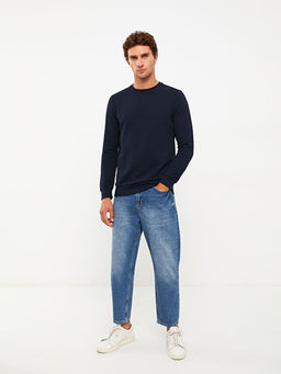 Bisiklet Yaka Uzun Kollu Erkek Sweatshirt