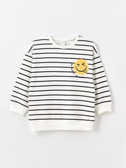 Bisiklet Yaka Bask?l? Erkek Bebek Sweatshirt ve E?ofman Alt 2li Tak?m