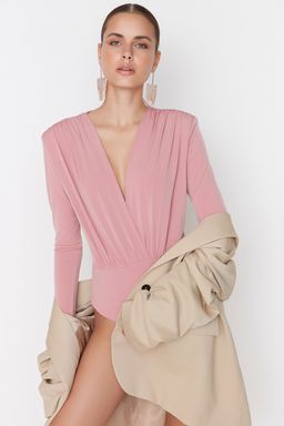 Gul Kurusu Kruvaze Yaka Orme Body TPRAW22BD0161