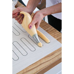 Коврик для выпечки армированный KONFINETTA «Эклер», силикон, 38×28 см, 0.4 мм, белый