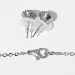 Гарнитур 2 предмета: серьги, кулон «Соло» овал, цвет малиново-белый в чернёном серебре, 48 см