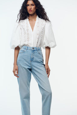 Z.01 MOM FIT COMFORT HIGH-WAIST JEANS - Zara фото 5