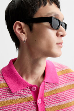 TEXTURED STRIPE KNIT POLO SHIRT - Zara фото 5