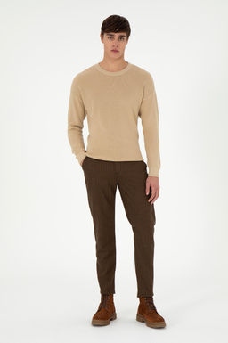 Мужские коричневые брюки из плотной ткани Неожиданная скидка в корзине