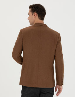 Kiremit Slim Fit Y_n Kar___ml_ Ceket