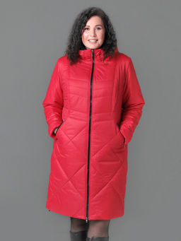 25311 Пальто дем. красный - Dizzyway фото 7