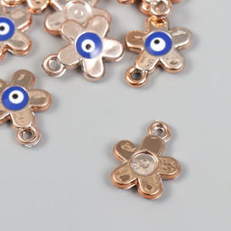 Цена за 10 шт. Декор для творчества пластик под металл Цветочек от сглаза, золото, 1.8?0.3?2.1 см
