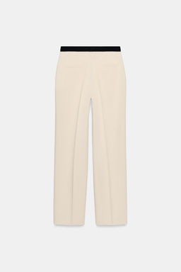 PANTAL?N RECTO CINTURA CONTRASTE / Arena - Zara фото 2