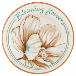Блуминг флауэрс (Blooming flowers) Блюдце-розетка для варенья фарфоровое д10см h2,8см, с деколью, отводка (Китай)