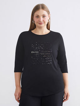 Bisiklet Yaka Pul ??lemeli Bluz