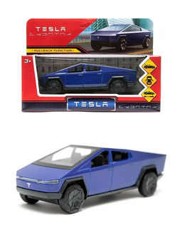 Технопарк. Модель "Tesla Cybertruck" 13,7 см, металл, дв,инер, синий, кор. арт.CYBERTRCK-12-BU