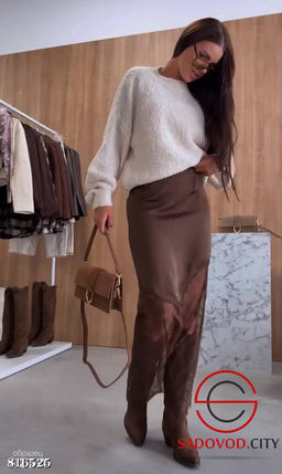 Шелковая юбка с кружевом - Bruno фото 3