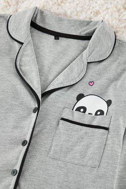 Trendyolmilla Lila Pamuklu Panda Bask?l? Orme Pijama Tak?m? THMAW21PT0245  фото 34