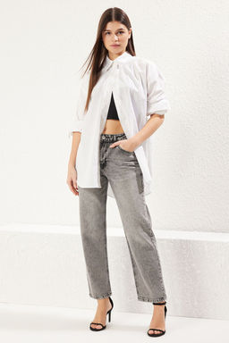 Mavi Normal Bel Duz Kesim Comfort Straight Jeans TWOSS25JE00100 - Trendyolmilla фото 7