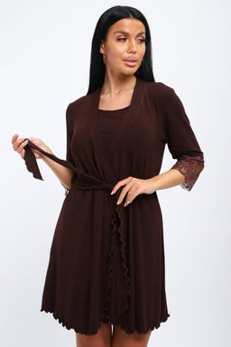 Халат женский из вискозы Адель Нуар шоколад