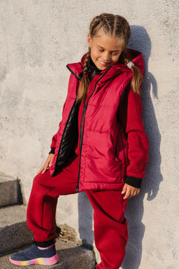 Бомбер утепленный, бордо - Inzibe фото 41