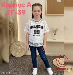 Футболка для девочки с майкой