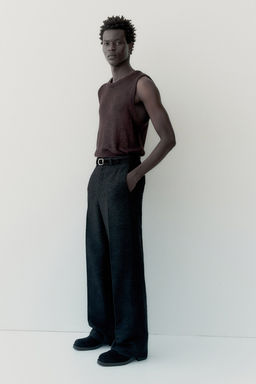 Pantalon texturizado en mezcla de lana