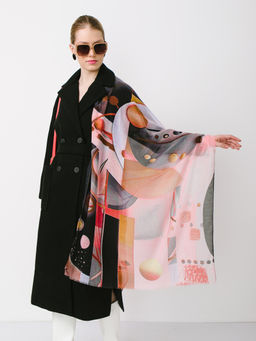 Большой мягкий очень нежный двусторонний палантин в стиле арт-деко - Tantino фото 4