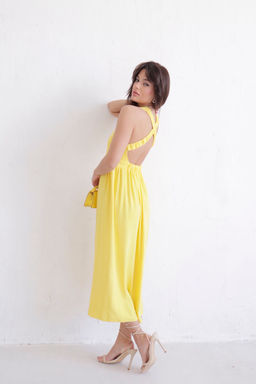 Платье с перекрещенными бретелями жёлтое - Martichelli фото 12