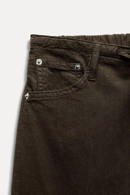 FLOWING DENIM-EFFECT TROUSERS - Zara фото 6