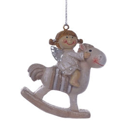 Фигурка декоративная подвесная "Ангел/Дед Мороз", L6 W2,5 H6,5 см, 4в.