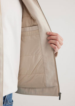 Ekru Suni Deri Ceket - Mavi фото 7