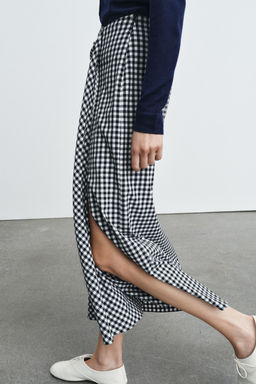 DRAPED GINGHAM SKIRT - Zara фото 2