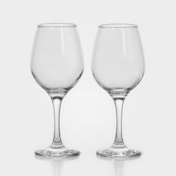 Бокалы для вина Paşabahçe «Амбер», 365 мл, набор 2 шт., стекло, прозрачные