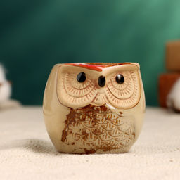 Декоративный горшок для цветов «Сова Ава» керамический, 150 мл, 6×6×6.5 см, МИКС