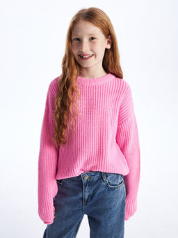 Bisiklet Yaka Uzun Kollu K?z ?ocuk Triko Kazak - Waikiki фото 3