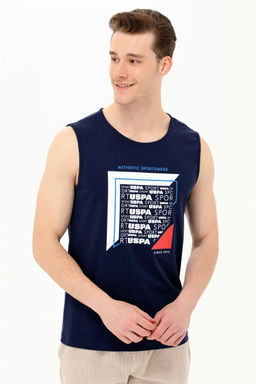 Мужская темно-синяя футболка с круглым вырезом - U.s. polo assn фото 11