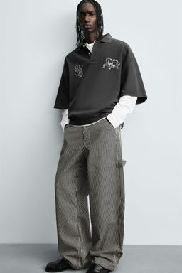 BOXY FIT EMBROIDERED POLO SHIRT