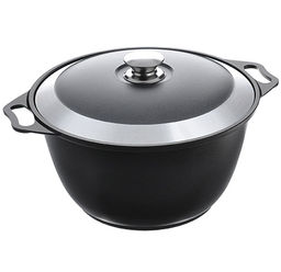 Кастрюля с антипригарным покрытием 4л, д33см Традиция, h14см, литая, металлическая жаропрочная крышка (Россия)