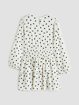 Bisiklet Yaka Puantiyeli K?z ?ocuk Elbise