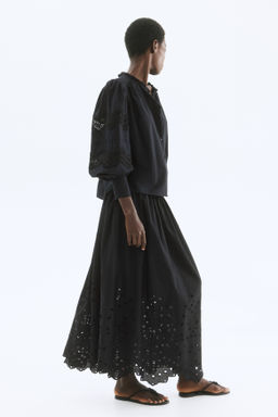 Blusa de algod?n con inserciones de encaje - H&m фото 3