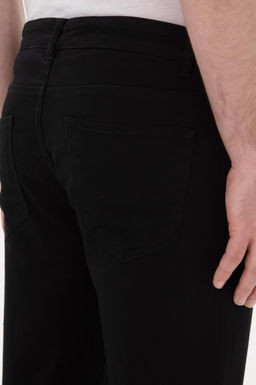 Erkek Slim Fit Siyah Kanvas Pantolon